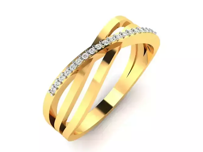 Ring-5871 diamond ring gold 3D print model