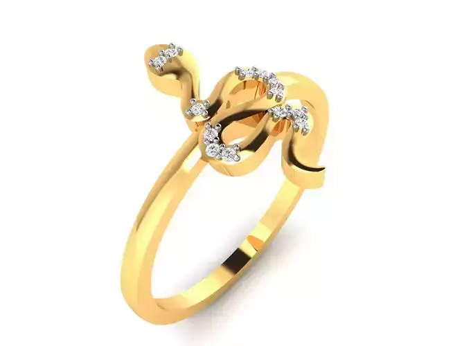 Ring-5868 gold ring with diamonds