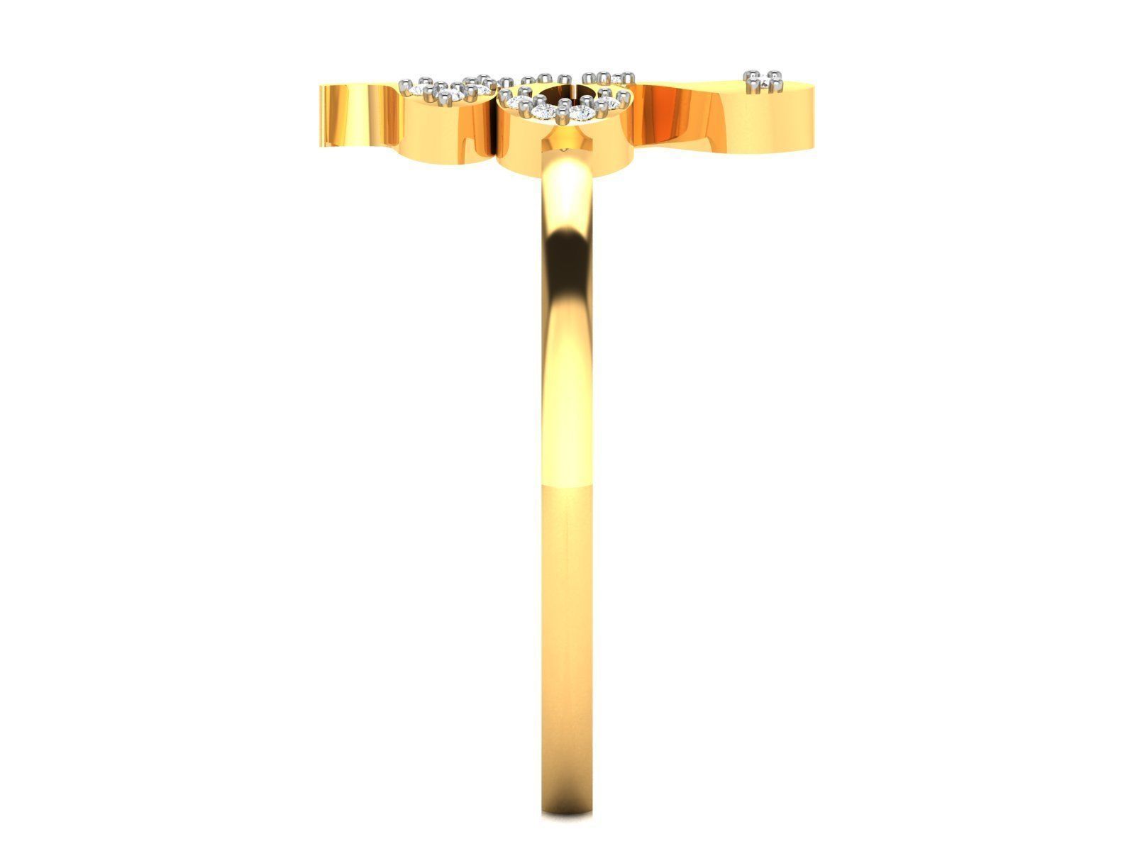 Ring-5868 gold ring with diamonds 3D print model_4
