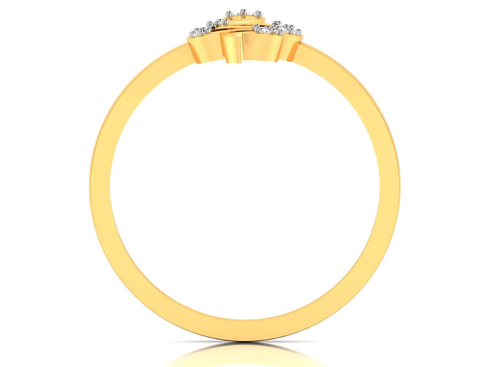 Ring-5868 gold ring with diamonds 3D print model_2