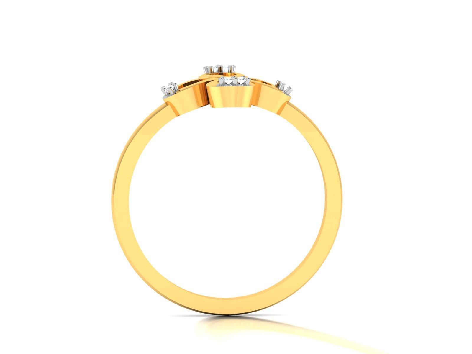 Ring-5857 clover diamond ring gold 3D print model_4