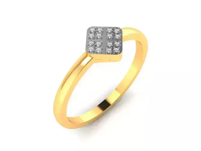 Ring-5856 gold ring with diamonds