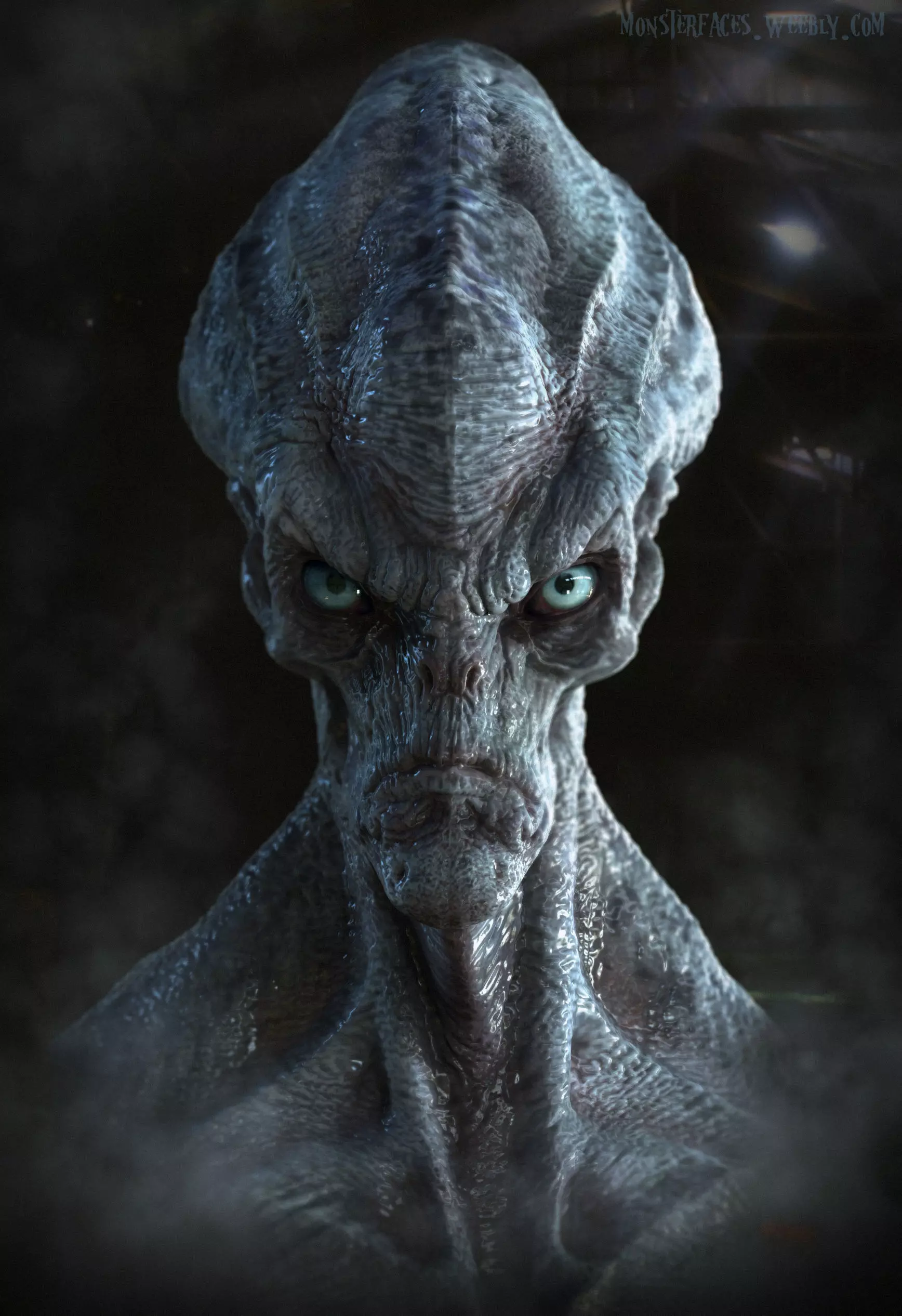 Alien bust 3D model_0
