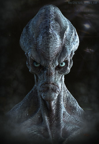 Alien bust 3D model