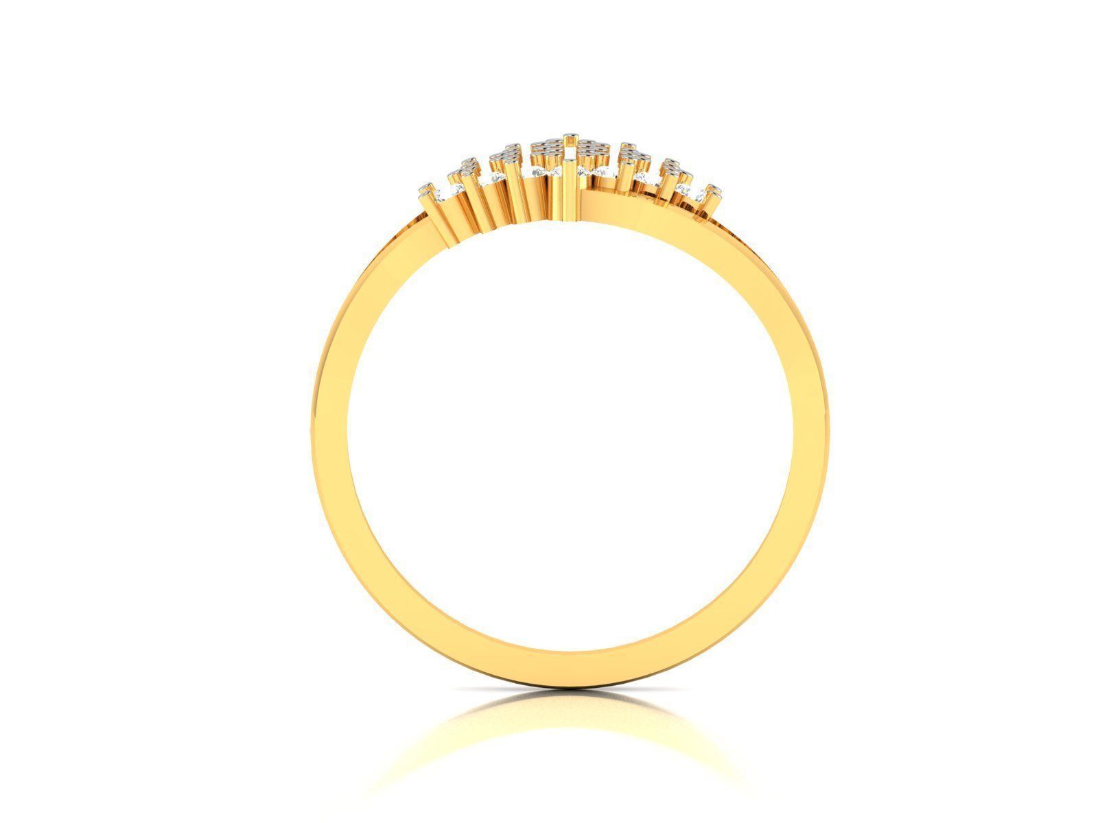 Ring-5834 diamond cluster ring gold 3D print model_3