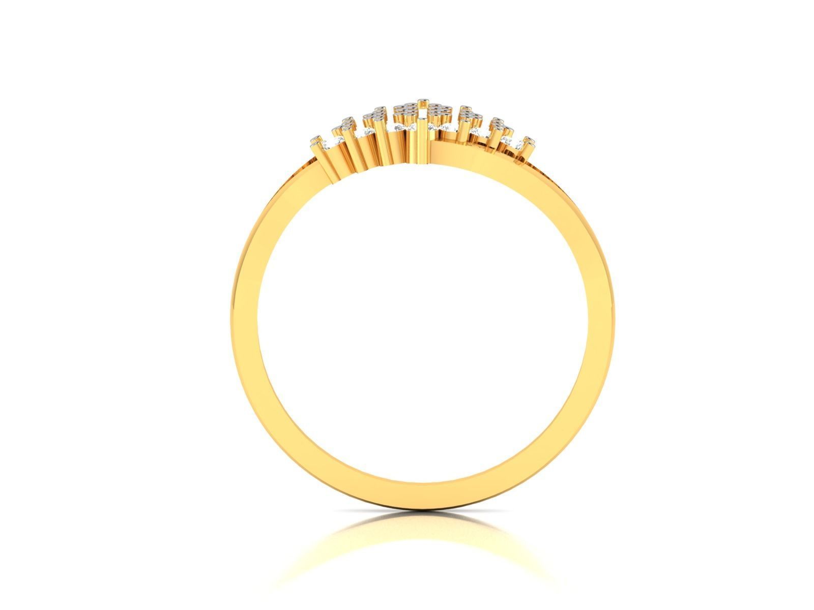 Ring-5834 diamond cluster ring gold 3D print model_4