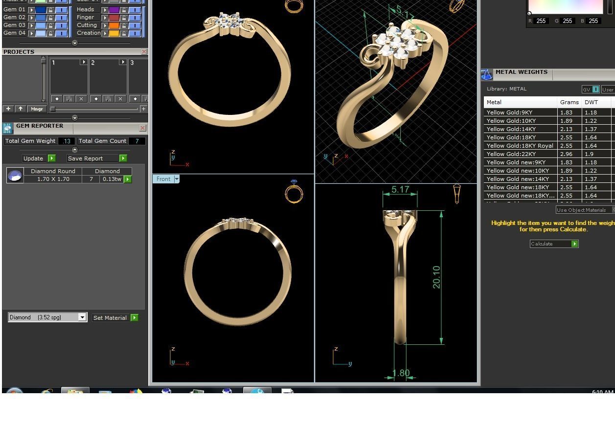 Ring-5832 diamond ring gold 3D print model_9