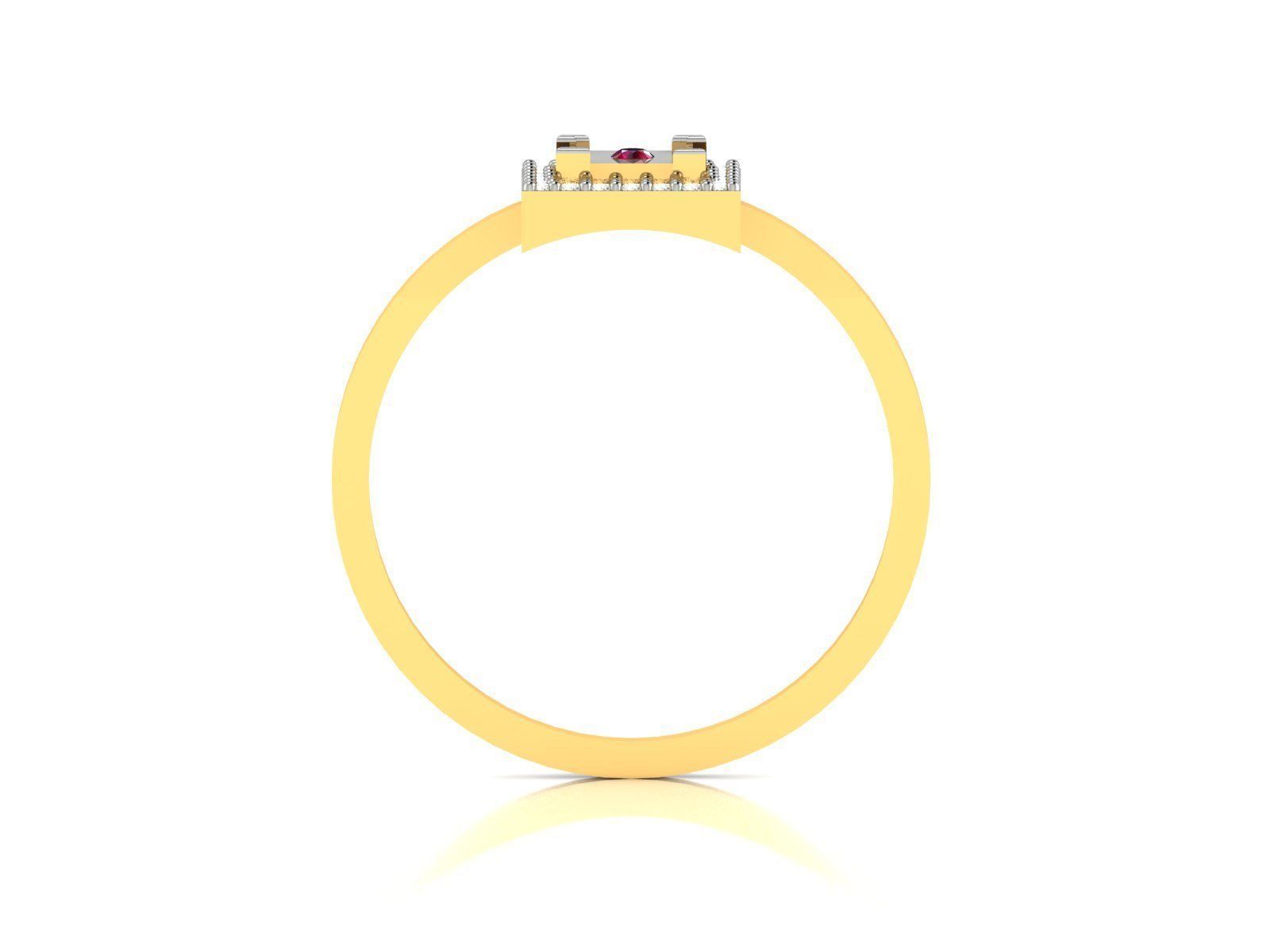 Ring-5797 diamond and ruby ring gold 3D print model_3