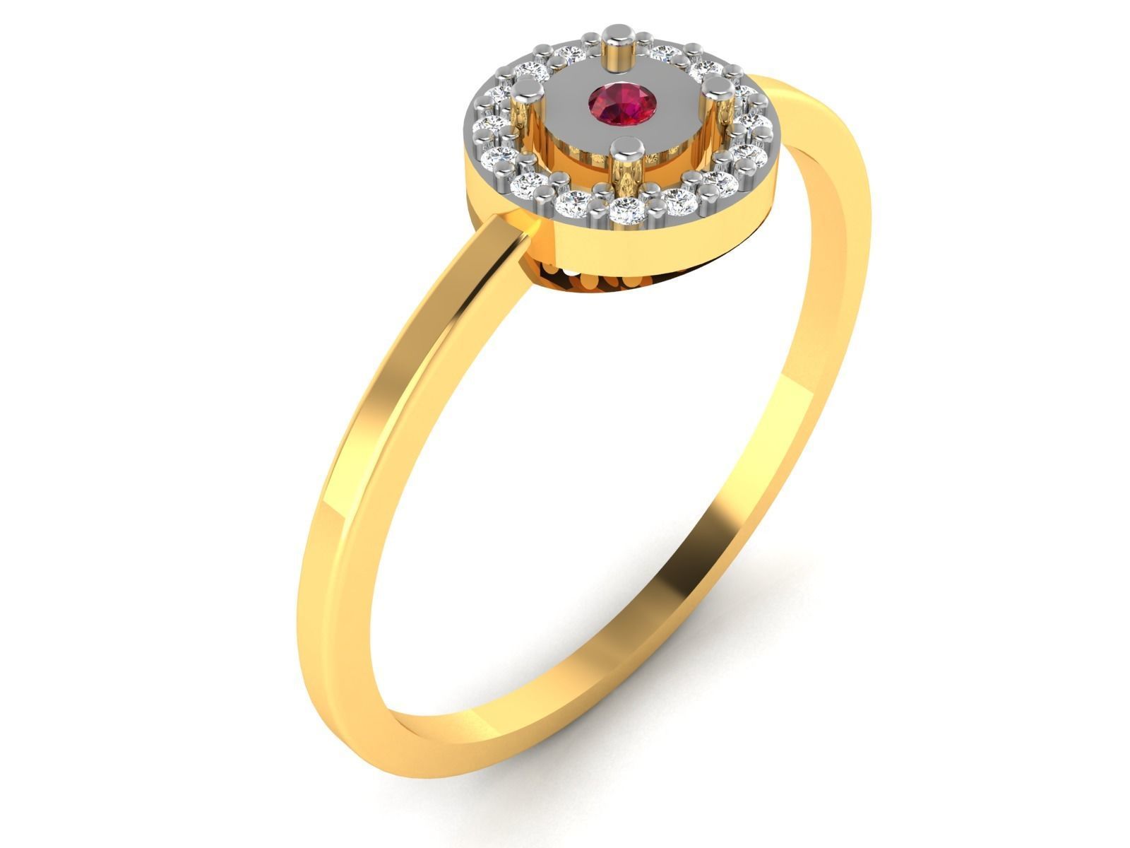 Ring-5796 sapphire ring gold 3D print model_2