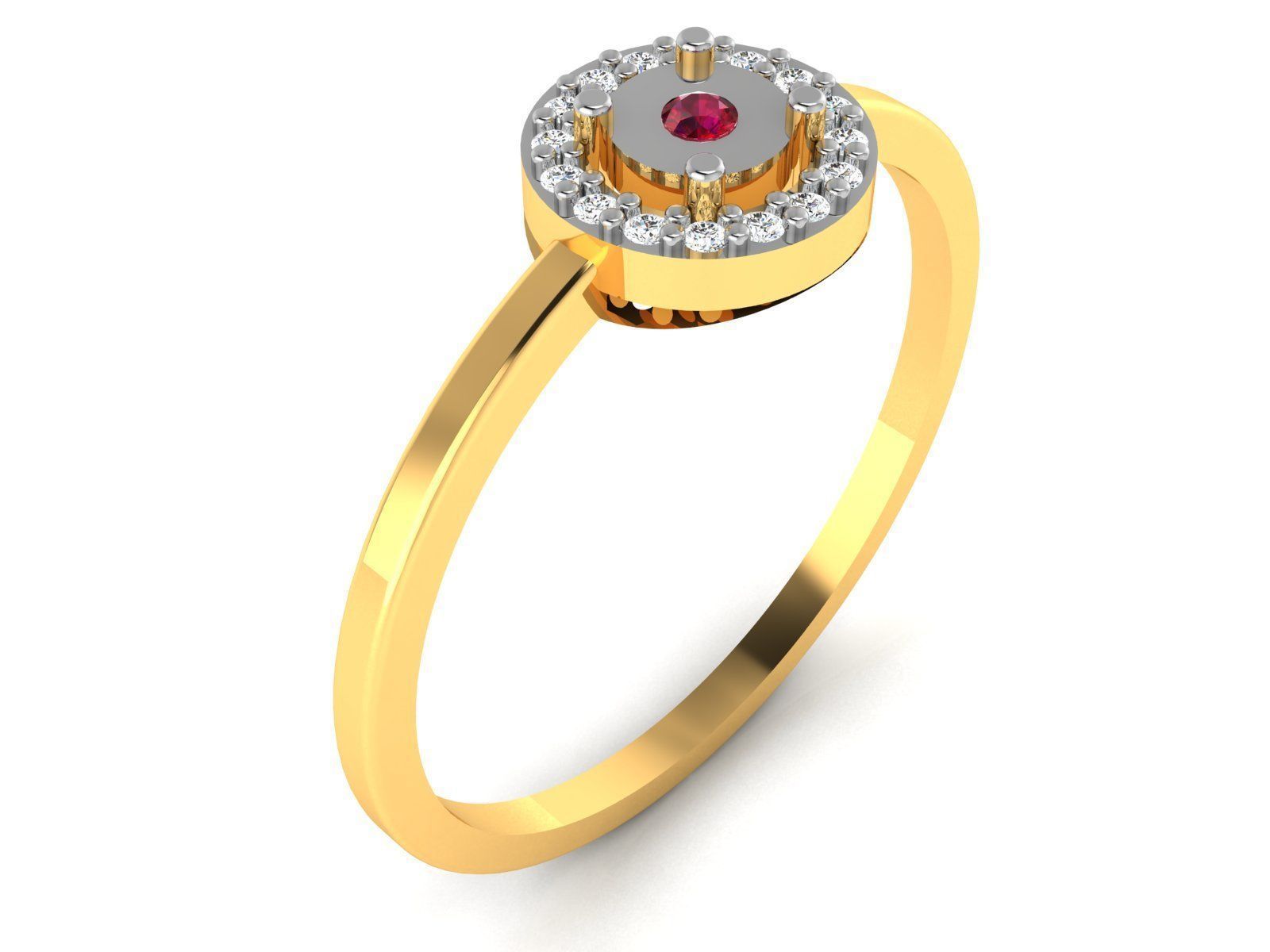 Ring-5796 sapphire ring gold 3D print model_1