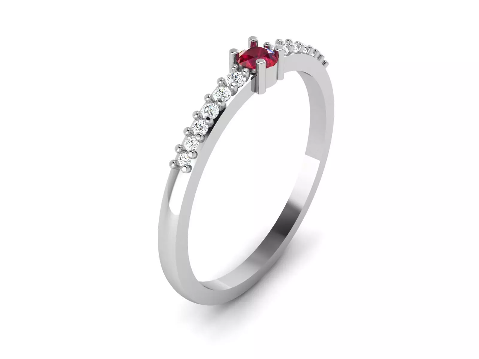 Ring-5770 ruby and diamond ring 3D print model_0