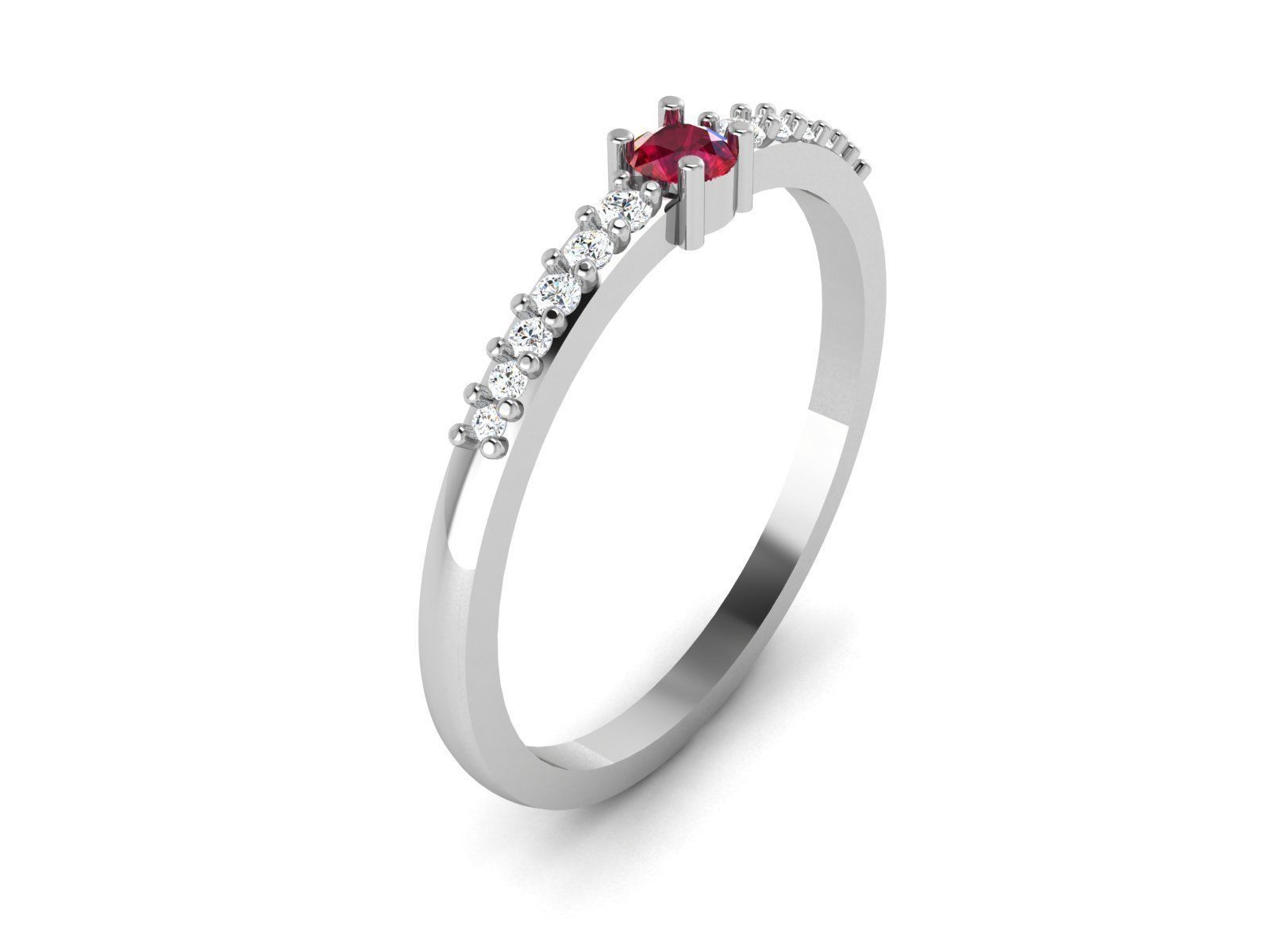 Ring-5770 ruby and diamond ring 3D print model_1