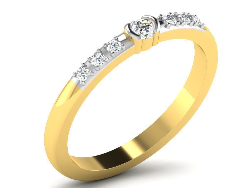 Ring-5765 gold ring with diamonds 3D print model_8