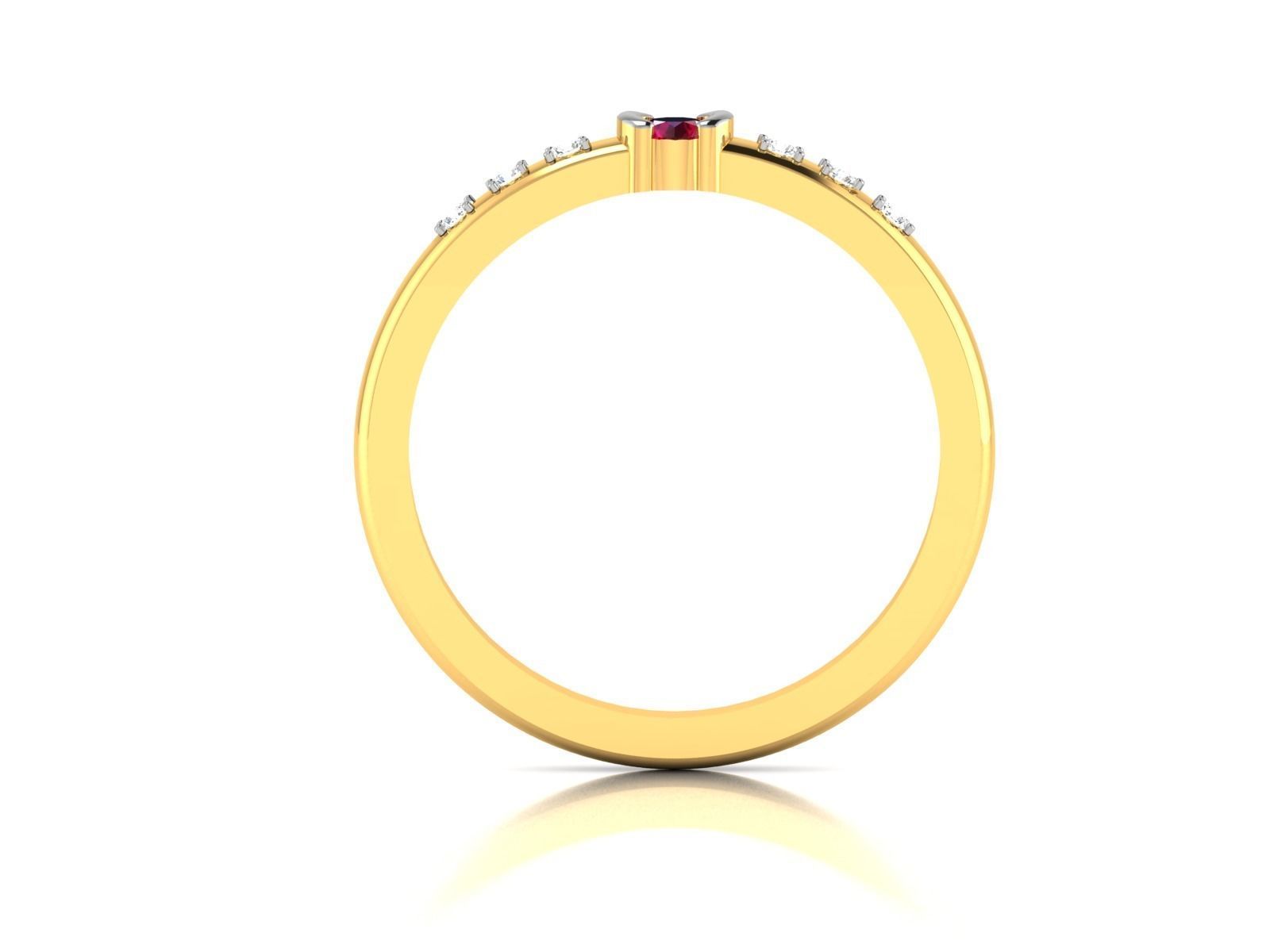 Ring-5765 gold ring with diamonds 3D print model_2