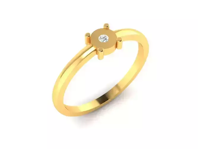Ring-5764 gold ring with diamond 3D print model