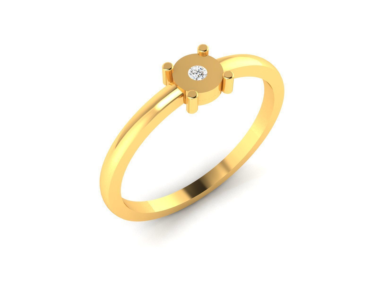 Ring-5764 gold ring with diamond 3D print model_1