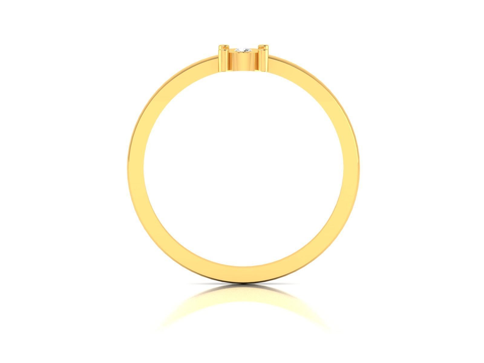 Ring-5764 gold ring with diamond 3D print model_2