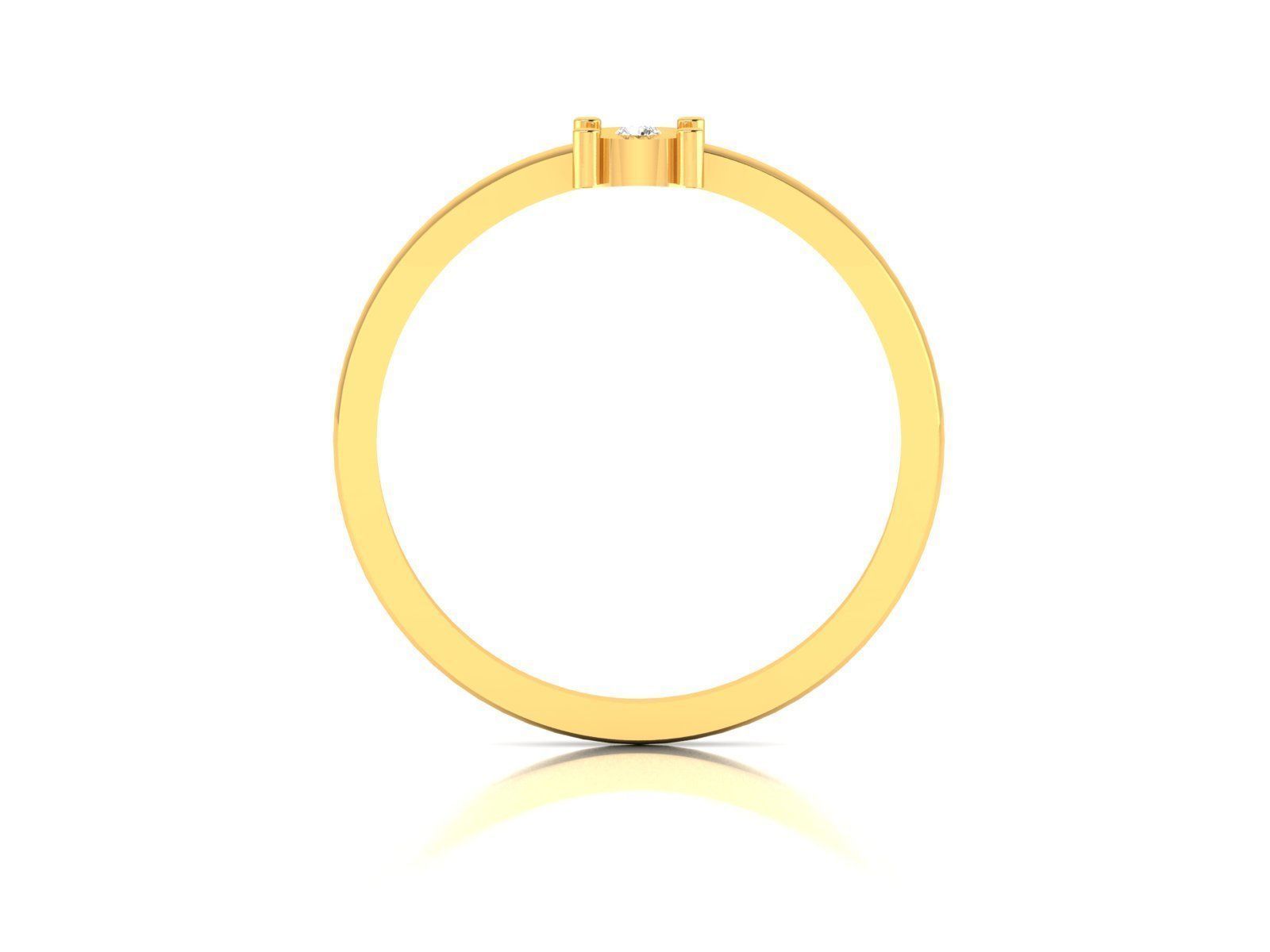 Ring-5764 gold ring with diamond 3D print model_3