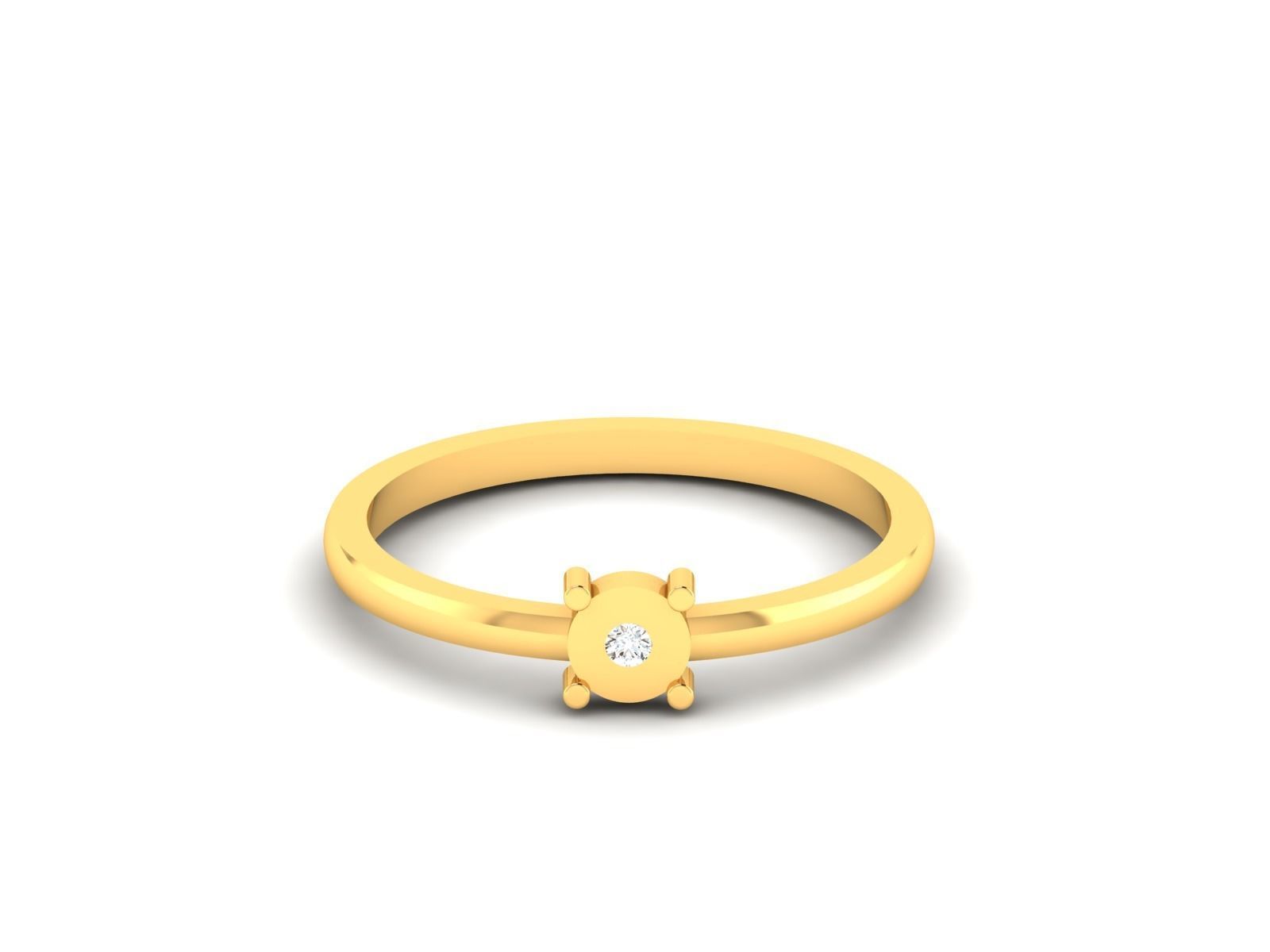 Ring-5764 gold ring with diamond 3D print model_7