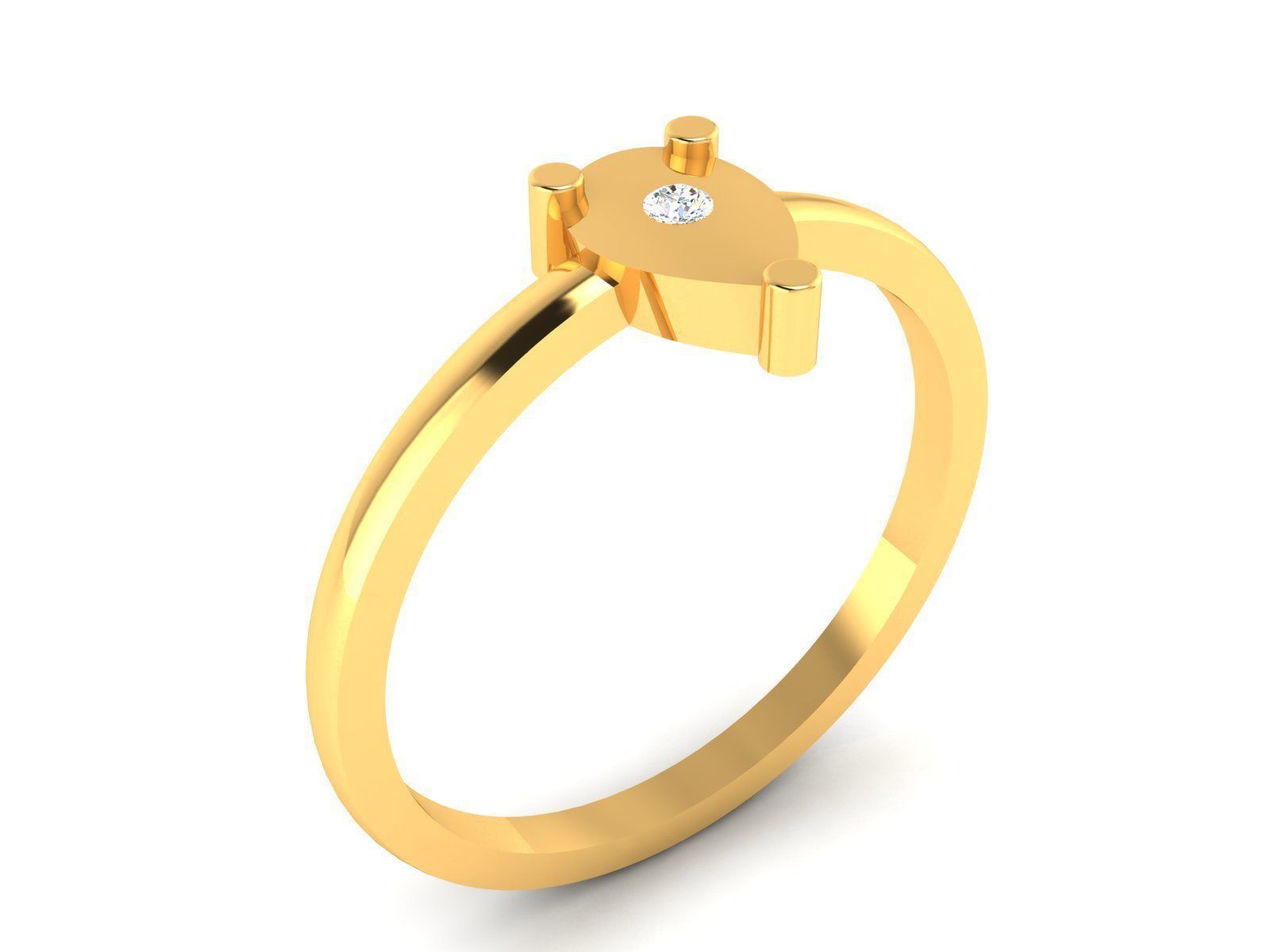 Ring-5763 pear diamond ring 3D print model_1
