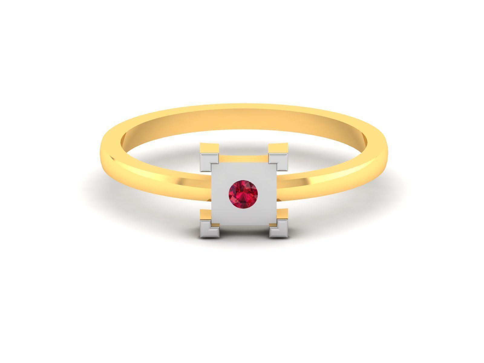 Ring-5762 engagement ring with princess cut diamond 3D print model_8