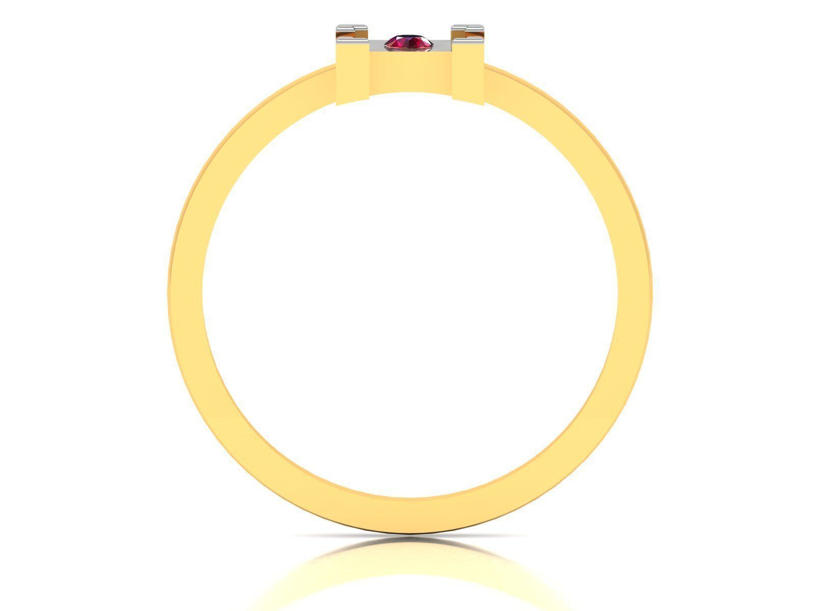 Ring-5762 engagement ring with princess cut diamond 3D print model_3