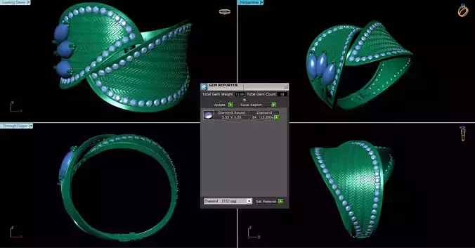 bracelet ring with dimensions of ring