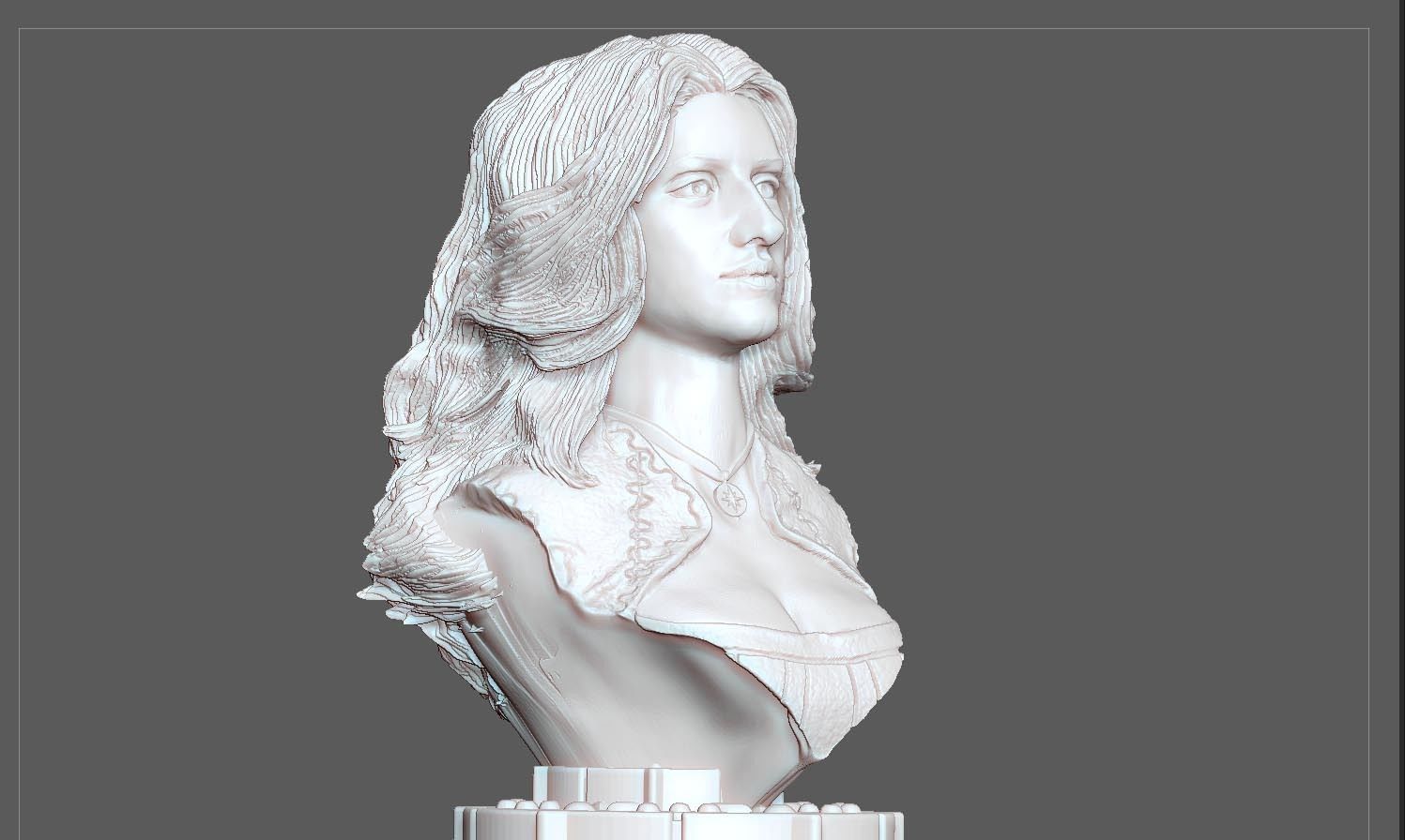 YENNEFER BUST WITCHER NETFLIX FANTASY MAGE GEROLT PRINTABLE 3D print model_5