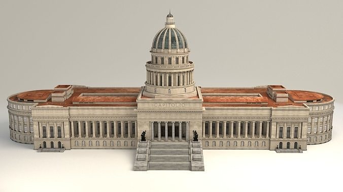 Capitol Havana Cuba 3d Model Low-poly 3D model