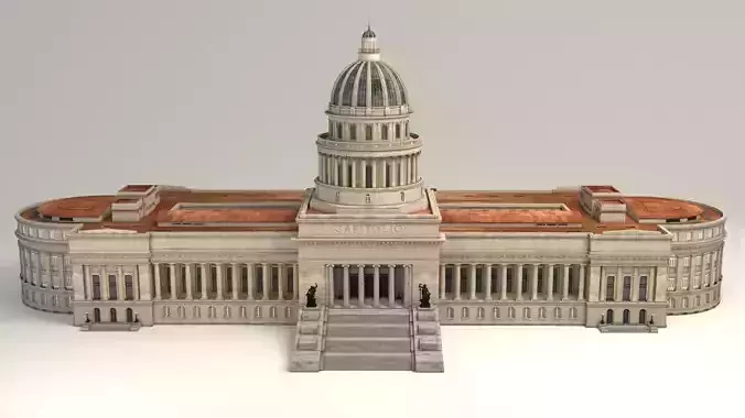 Capitol Havana Cuba 3d Model Low-poly 3D model