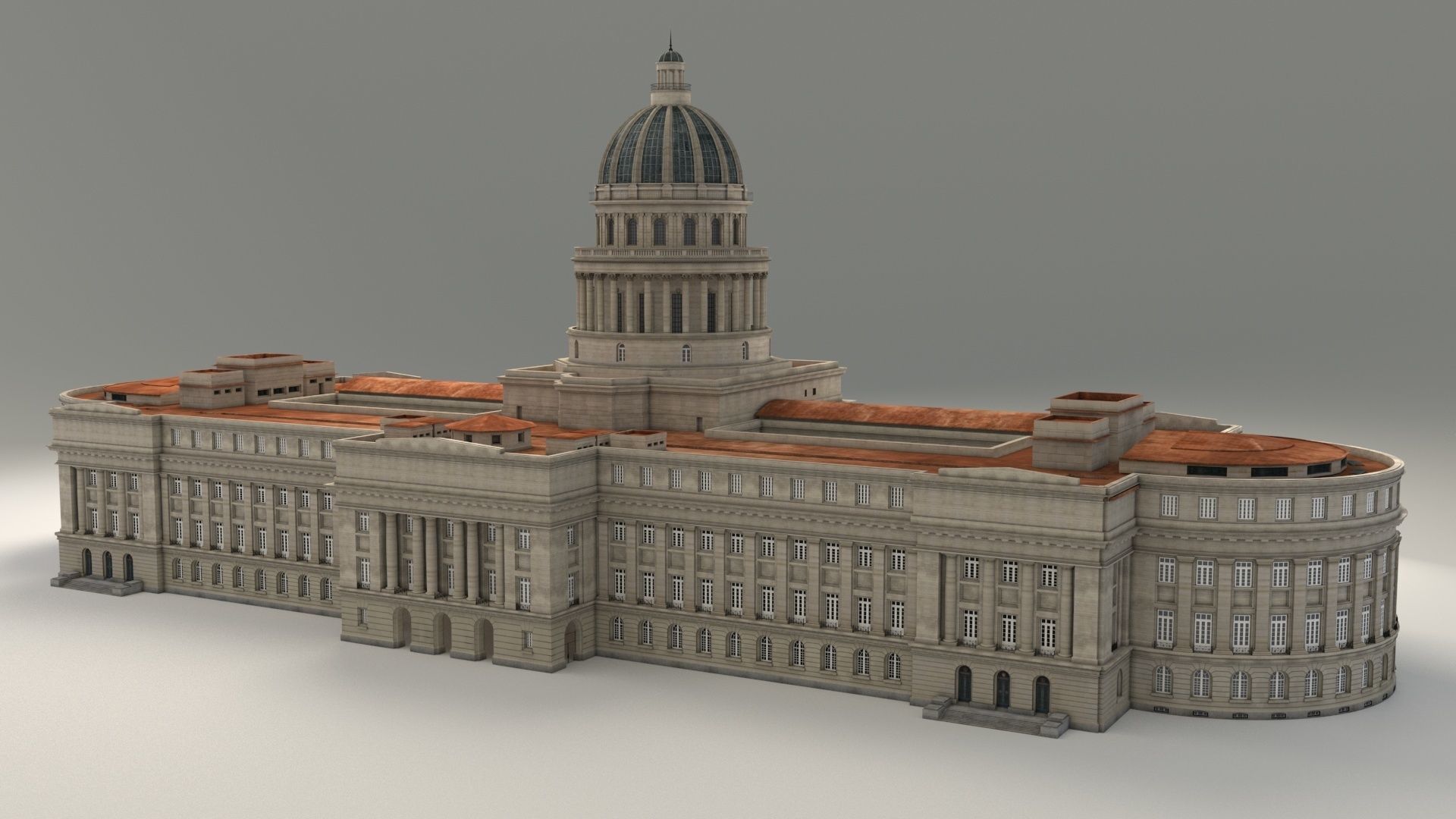 Capitol Havana Cuba 3d Model Low-poly 3D model_2