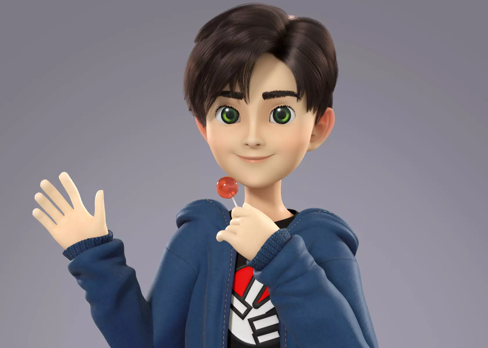Cartoon Teenager Boy 3D model_0