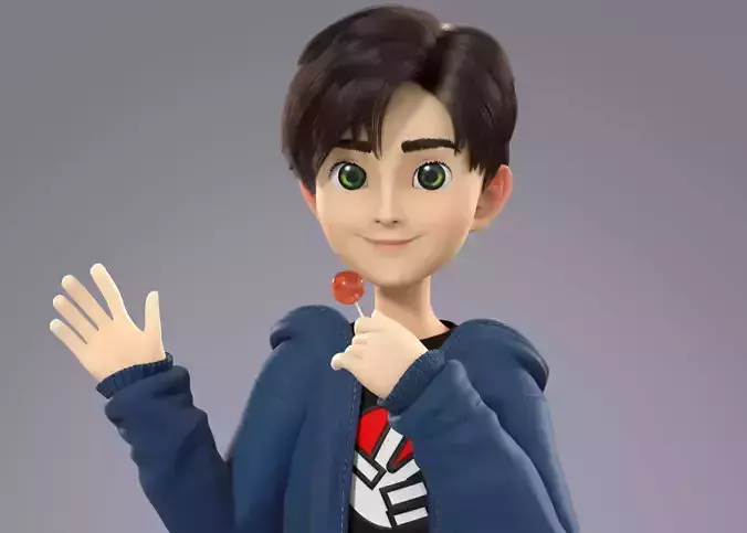 Cartoon Teenager Boy 3D model