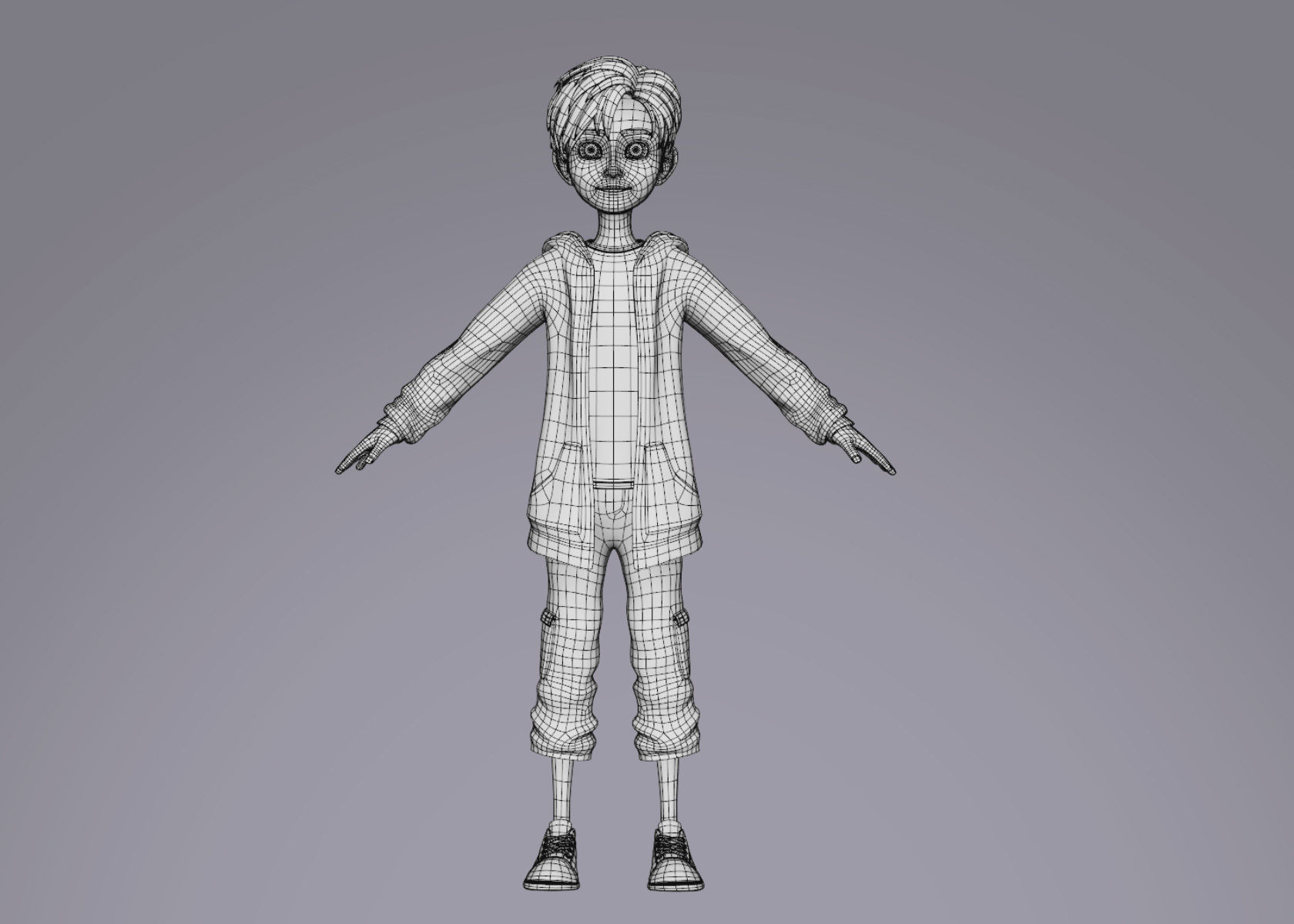 Cartoon Teenager Boy 3D model_16