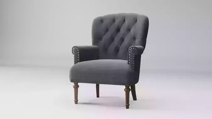 ARMCHAIR upholstered chair with studded legs