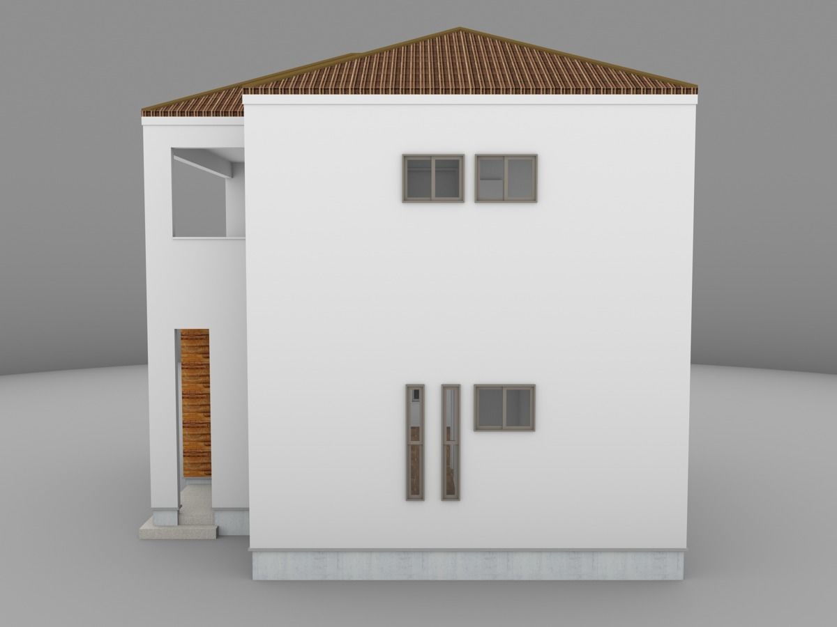 House model for background 03 Low-poly 3D model_3