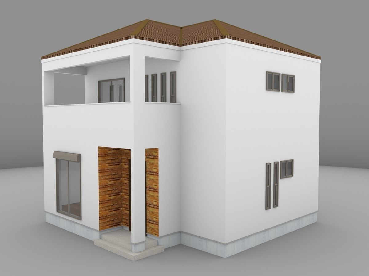 House model for background 03 Low-poly 3D model_2