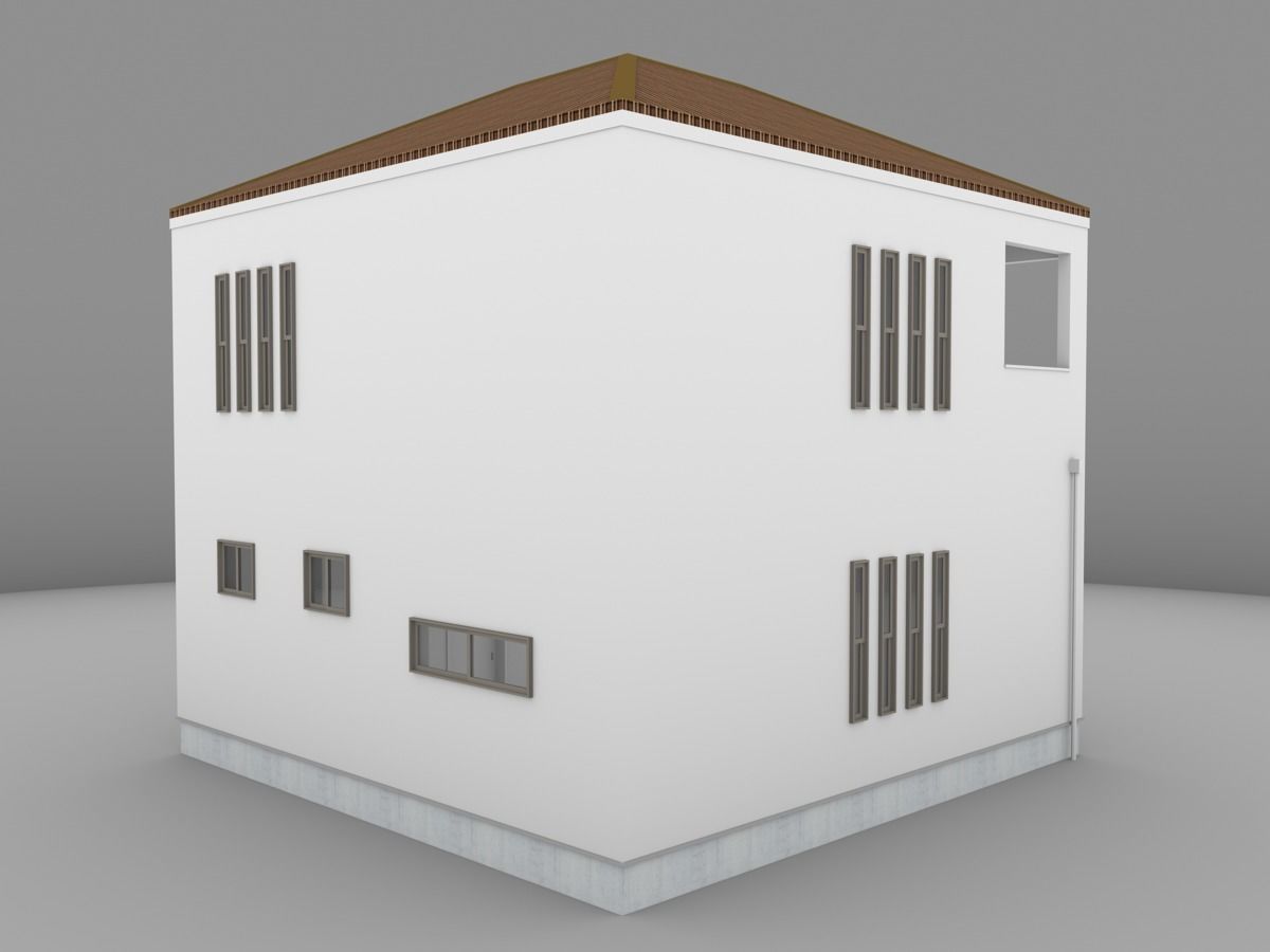 House model for background 03 Low-poly 3D model_6