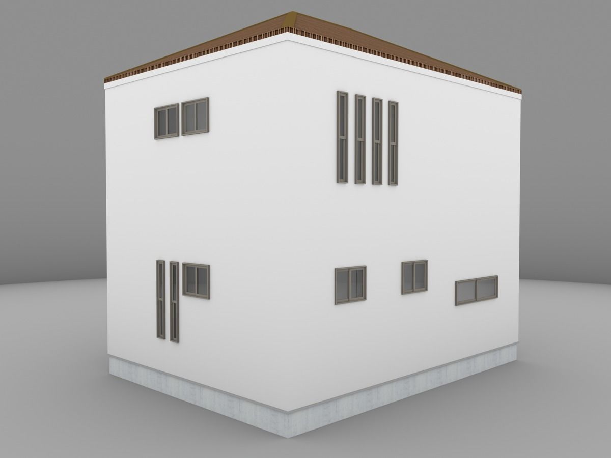 House model for background 03 Low-poly 3D model_4