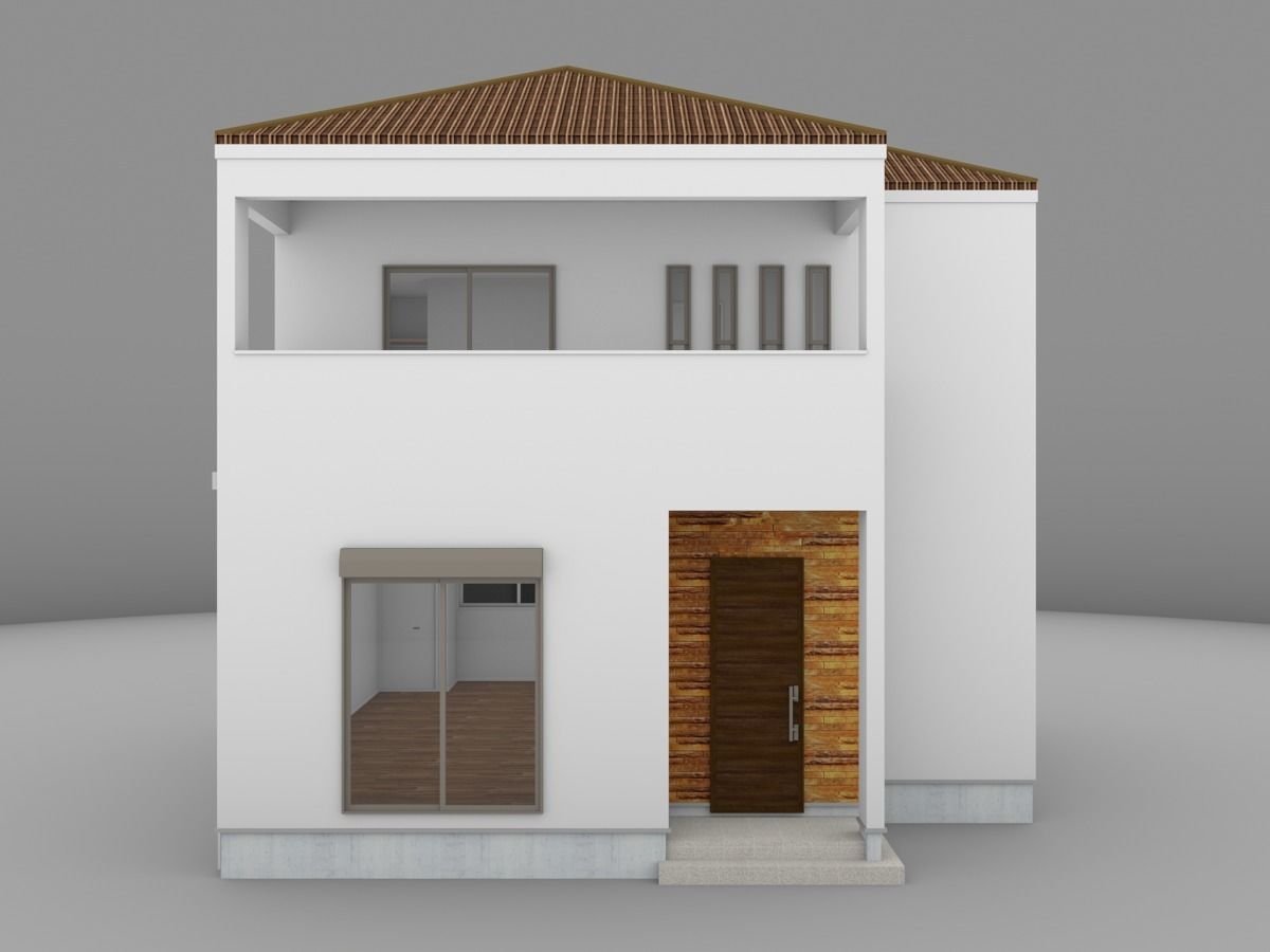 House model for background 03 Low-poly 3D model_1