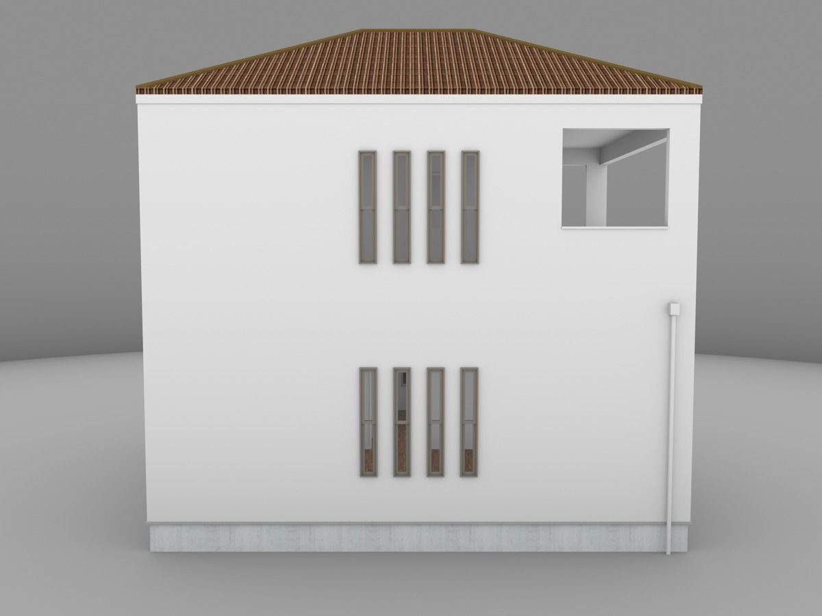 House model for background 03 Low-poly 3D model_7