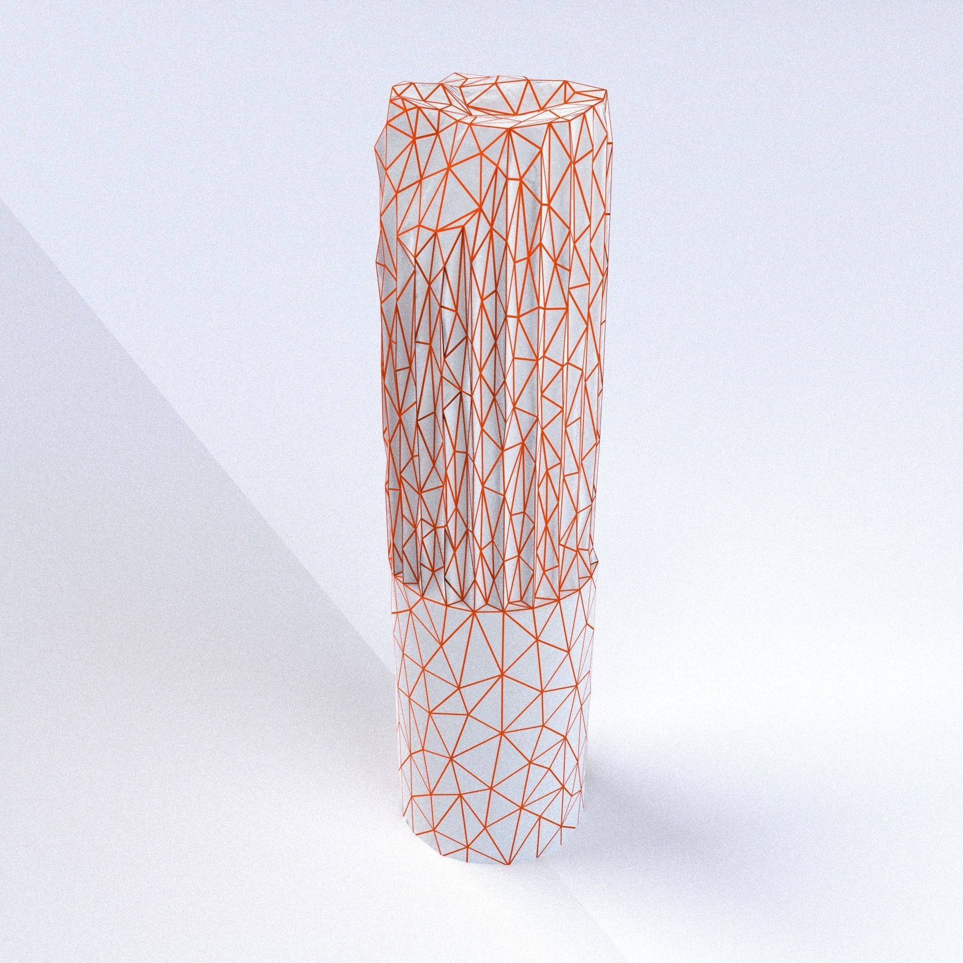 Scanned Damaged Greek Column Low-poly 3D model_5