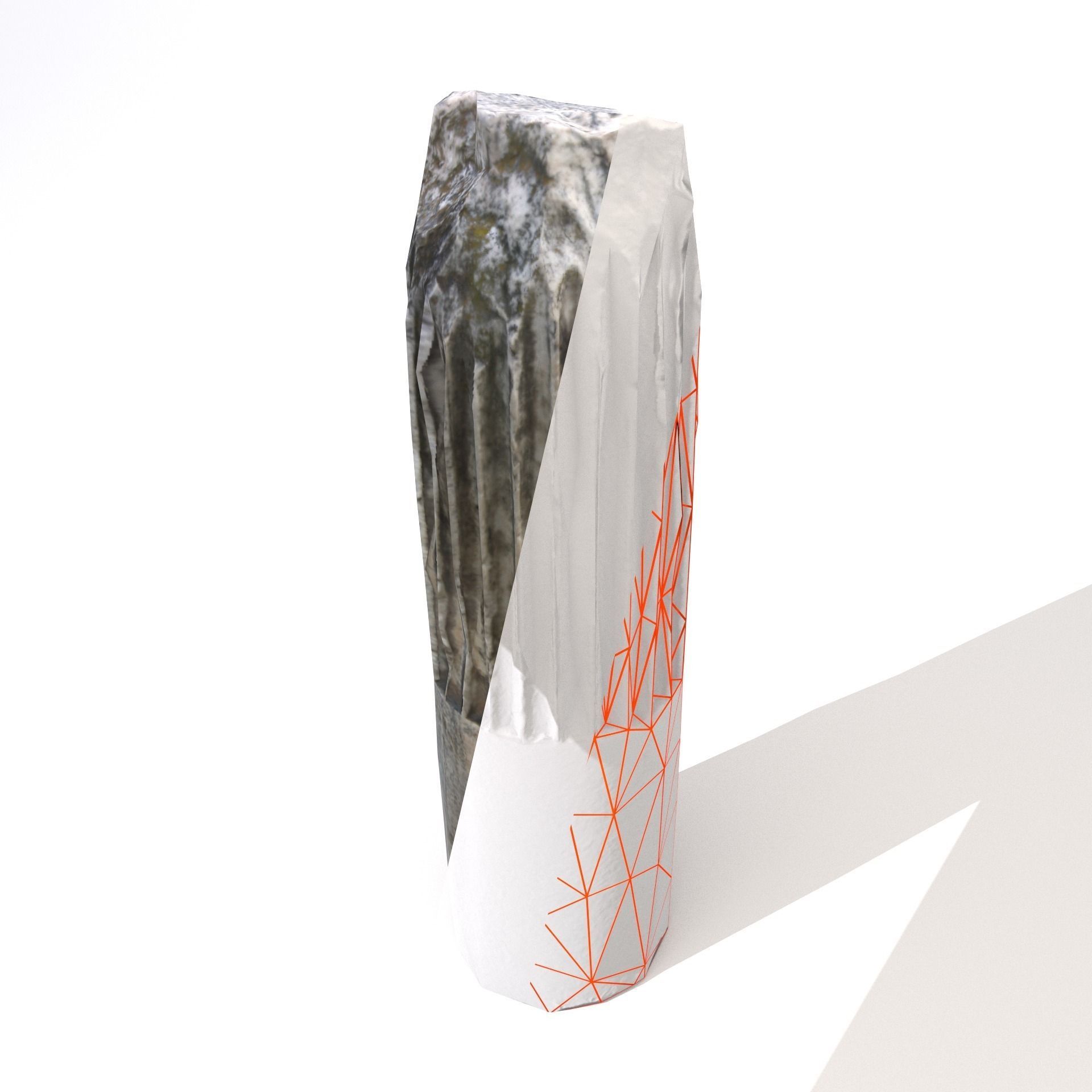 Scanned Damaged Greek Column Low-poly 3D model_10