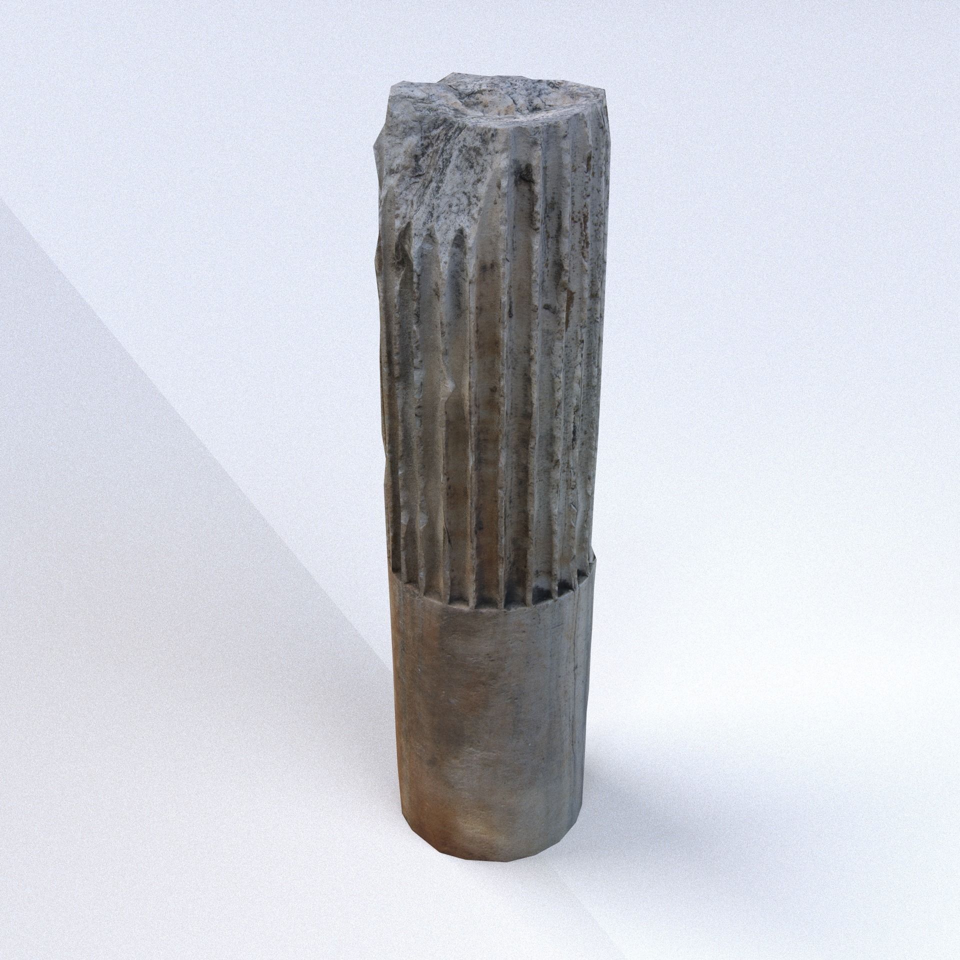 Scanned Damaged Greek Column Low-poly 3D model_3