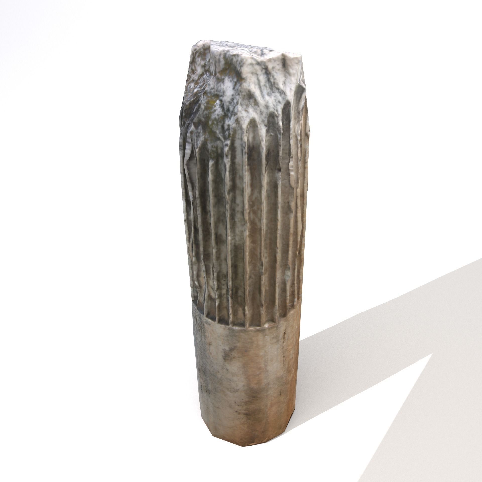 Scanned Damaged Greek Column Low-poly 3D model_7