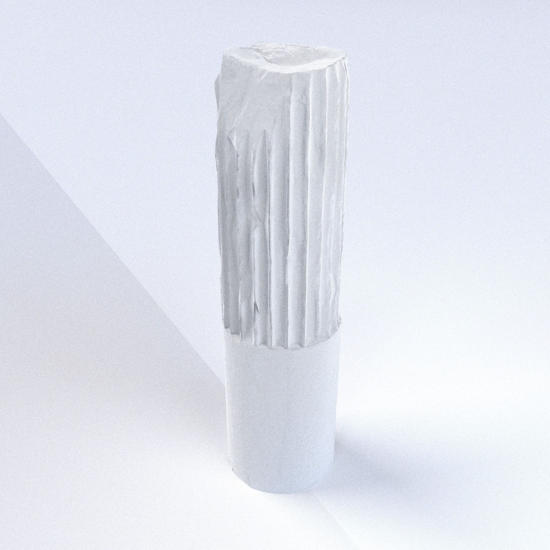 Scanned Damaged Greek Column Low-poly 3D model_4
