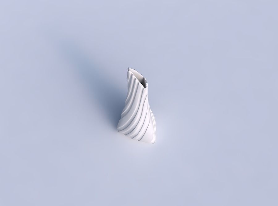 Vase grounded tipping triangle with twisted smooth ribbons    3D print model_1
