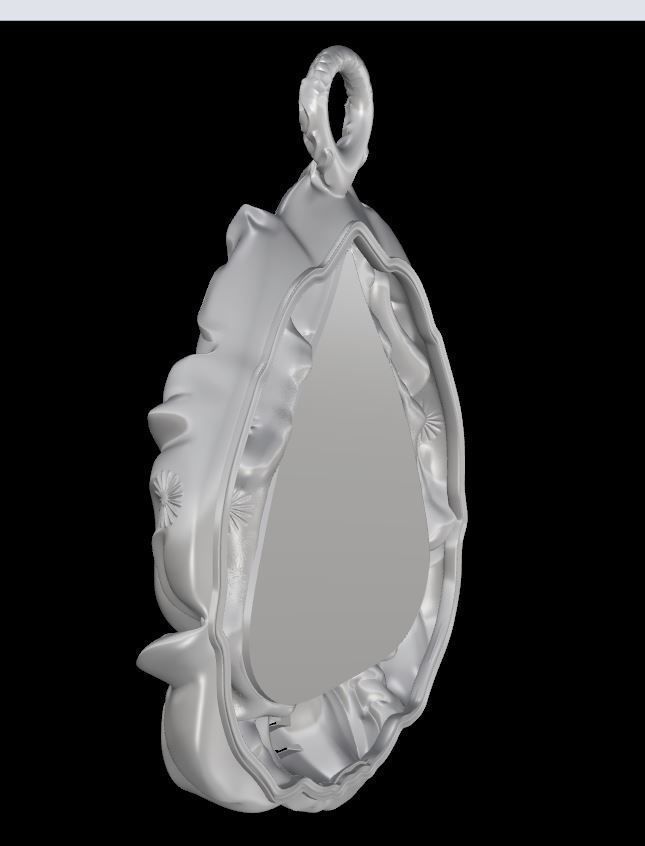 The Bodhisattva silver pendant with tear in it 3D print model_1