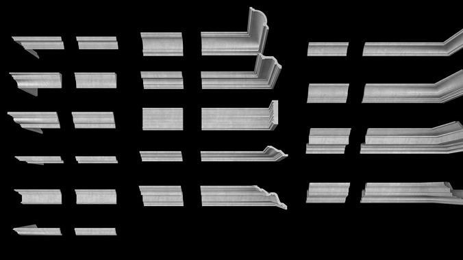 Plasterboard window frame in shapes and sizes 3D model