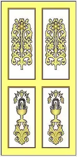 Double door wood carving stl file download
